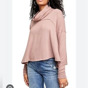 FREE PEOPLE We The Free Cozy Time Funnel Top Large Blush Pink S Lounge Wear* fo